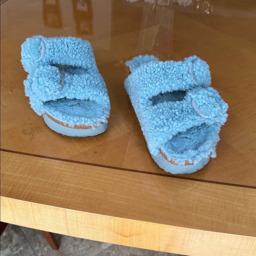 Papillio Cozy Blue women' Fuzzy Sandals papilio size 39